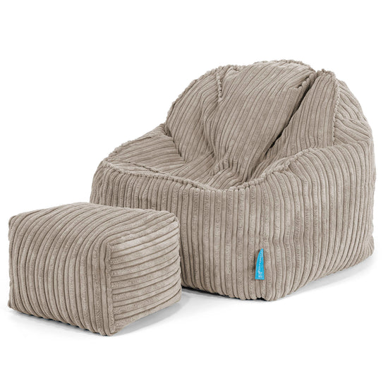Poltrona Pouf Sacco Sloucher per Bambini 2 a 6 anni - Velluto a Coste Visone 03