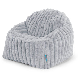 Poltrona Pouf Sacco Sloucher per Bambini 2 a 6 anni - Velluto Felpato Ultra Morbido Azzurro Uovo di Anatra