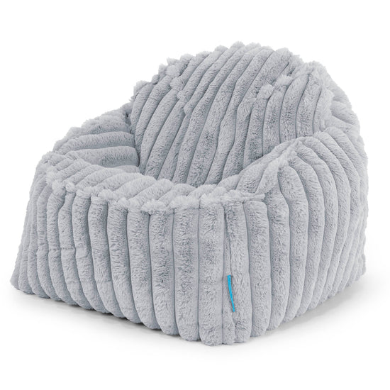 Poltrona Pouf Sacco Sloucher per Bambini 2 a 6 anni - Velluto Felpato Ultra Morbido Azzurro Uovo di Anatra1