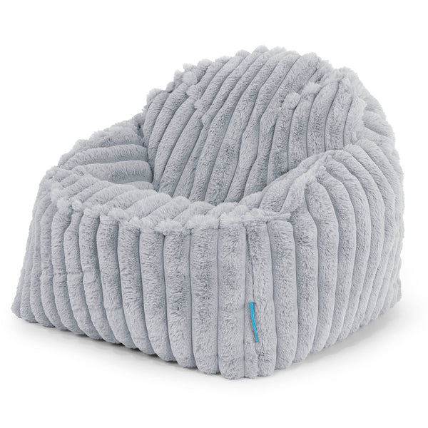 Poltrona Pouf Sacco Sloucher per Bambini 2 a 6 anni - Velluto Felpato Ultra Morbido Azzurro Uovo di Anatra1