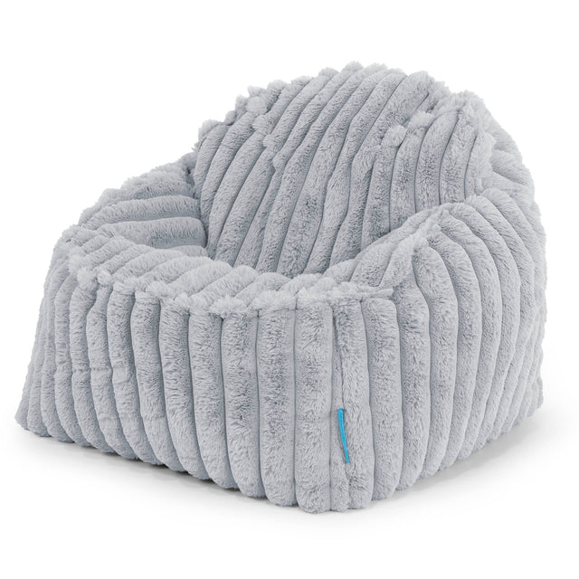 Poltrona Pouf Sacco Sloucher per Bambini 2 a 6 anni - Velluto Felpato Ultra Morbido Azzurro Uovo di Anatra1