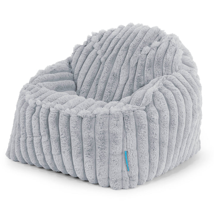Poltrona Pouf Sacco Sloucher per Bambini 2 a 6 anni - Velluto Felpato Ultra Morbido Azzurro Uovo di Anatra1