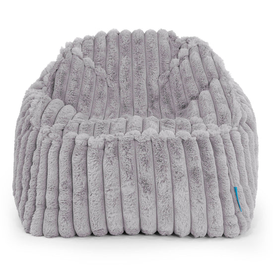 Poltrona Pouf Sacco Sloucher per Bambini 2 a 6 anni - Velluto Felpato Ultra Morbido Grigio2
