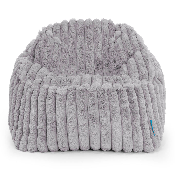 Poltrona Pouf Sacco Sloucher per Bambini 2 a 6 anni - Velluto Felpato Ultra Morbido Grigio2