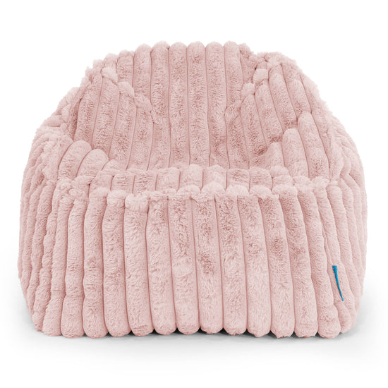 Poltrona Pouf Sacco Sloucher per Bambini 2 a 6 anni - Velluto Felpato Ultra Morbido Rosa Antico2