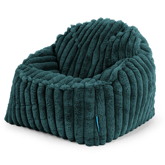 Poltrona Pouf Sacco Sloucher per Bambini 2 a 6 anni - Velluto Felpato Ultra Morbido Tiglio1