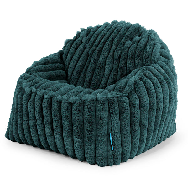 Poltrona Pouf Sacco Sloucher per Bambini 2 a 6 anni - Velluto Felpato Ultra Morbido Tiglio1