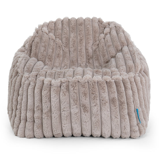 Poltrona Pouf Sacco Sloucher per Bambini 2 a 6 anni - Velluto Felpato Ultra Morbido Visone2