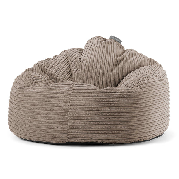 Poltrona Sacco 'Archi', Pouf - Velluto a Coste Grigio Tortora 01