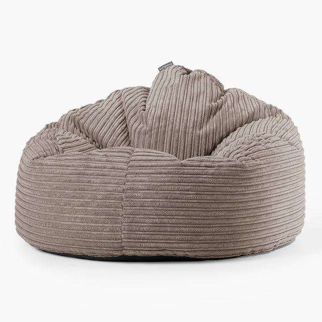 Poltrona Sacco 'Archi', Pouf - Velluto a Coste Grigio Tortora 01