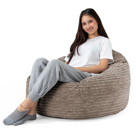Poltrona Sacco 'Archi', Pouf - Velluto a Coste Grigio Tortora 02