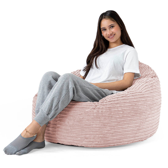Poltrona Sacco 'Archi', Pouf - Velluto a Coste Rosa Cipria 02