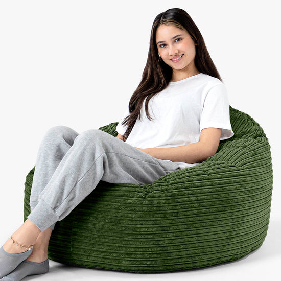 Poltrona Sacco 'Archi', Pouf - Velluto a Verde Foresta 02