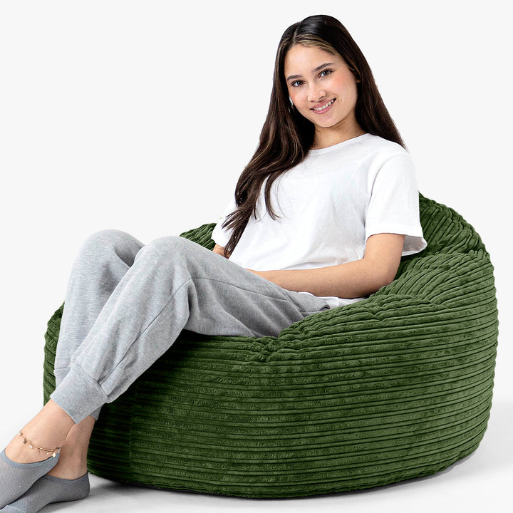 Poltrona Sacco 'Archi', Pouf - Velluto a Verde Foresta 02