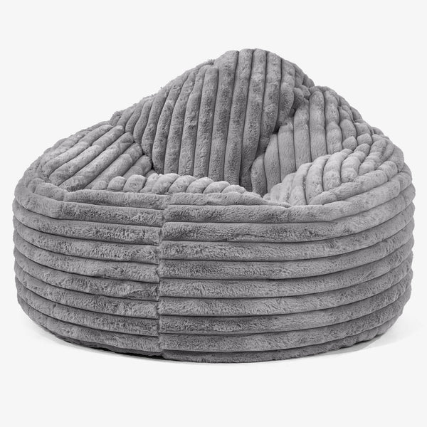 Poltrona Sacco 'Archi', Pouf  - Velluto Felpato Ultra Morbido Grigio 01
