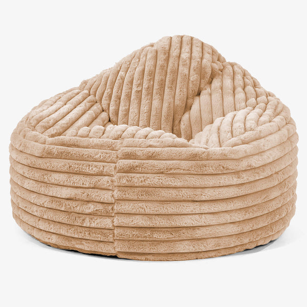 Poltrona Sacco 'Archi', Pouf  - Velluto Felpato Ultra Morbido Pesca 01