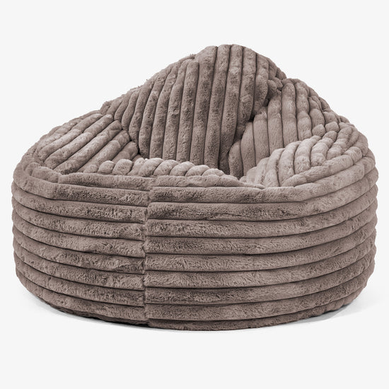 Poltrona Sacco 'Archi', Pouf  - Velluto Felpato Ultra Morbido Visone 01