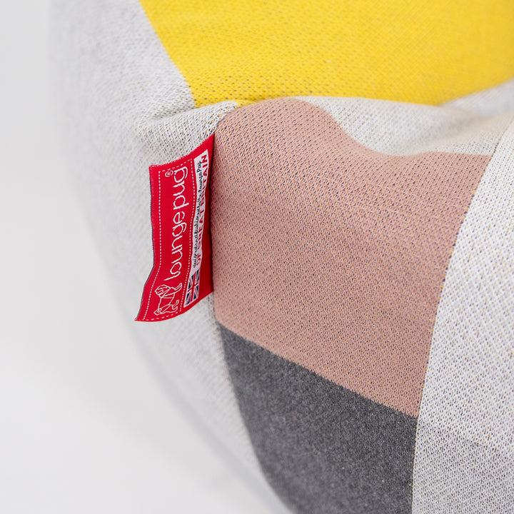 Poltrona Sacco 'Classico' - Lavorato a Maglia Blocco di Colore Grigio 03