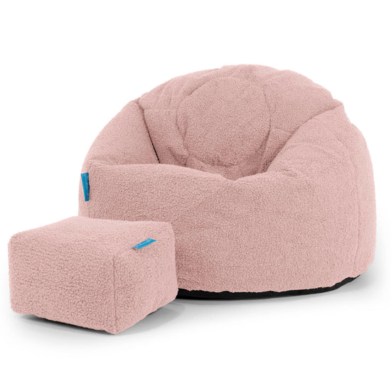 Poltrona Sacco 'Classico' per Bambini 1-5 anni - Bouclé Rosa 02