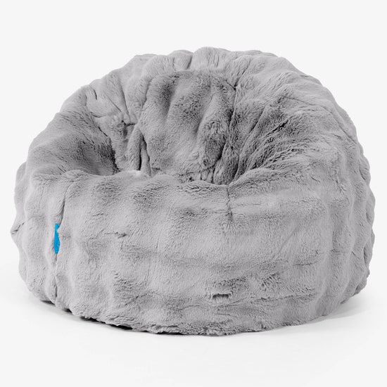Poltrona Sacco 'Classico' per Bambini 1-5 anni - Pelliccia Sintetica a Bolle Grigio 01