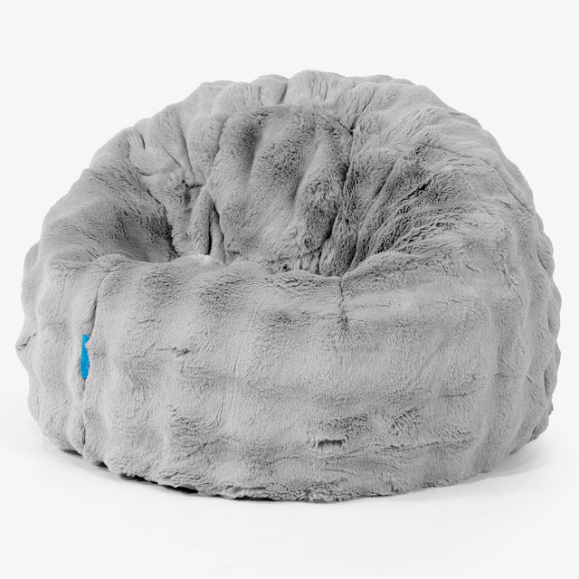 Poltrona Sacco 'Classico' per Bambini 1-5 anni - Pelliccia Sintetica a Bolle Grigio 01