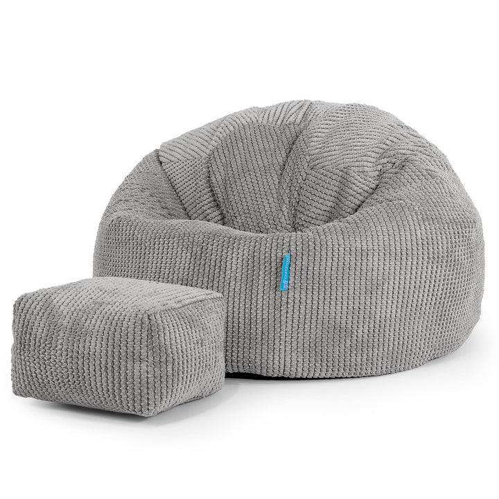 Poltrona Sacco 'Classico' per Bambini 1-5 anni - Pompon Carbone Grigio 02
