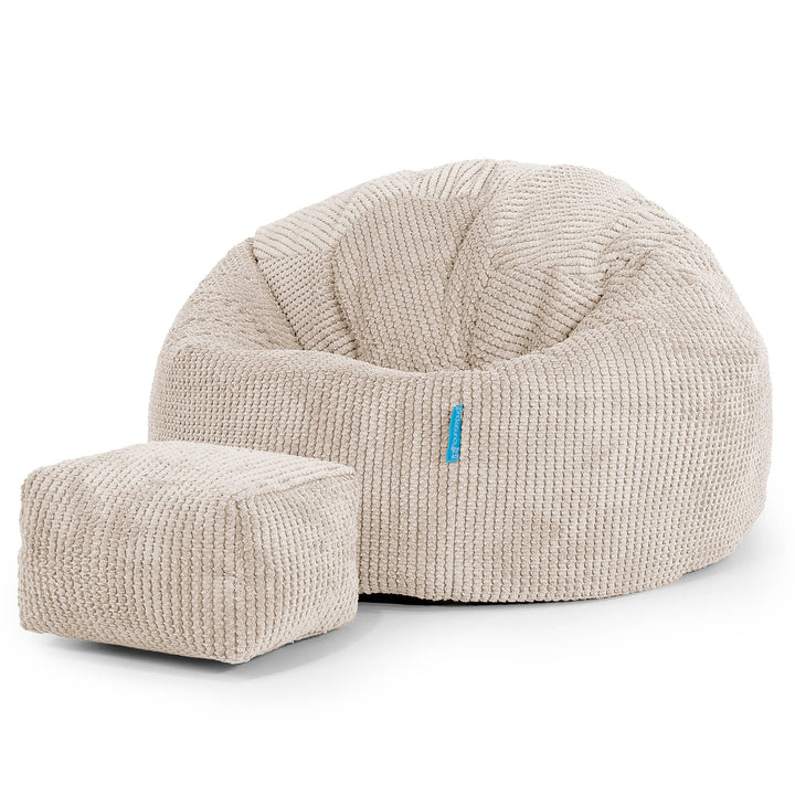 Poltrona Sacco 'Classico' per Bambini 1-5 anni - Pompon Panna 02
