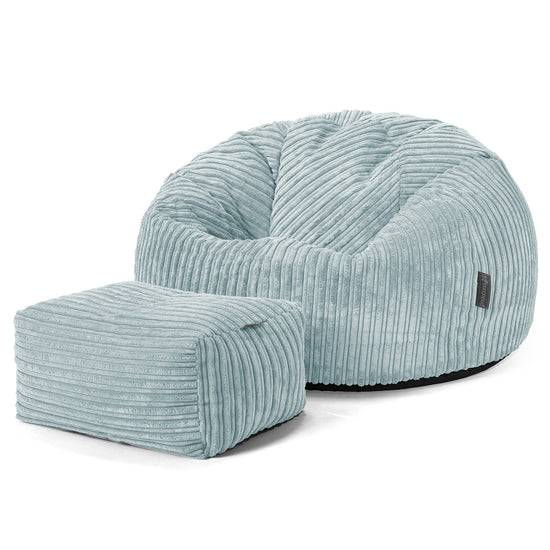 Poltrona Sacco 'Classico' - Velluto a Coste Verde Menta 02