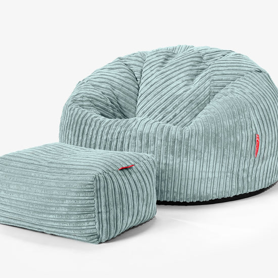 Poltrona Sacco 'Classico' - Velluto a Coste Verde Menta 02