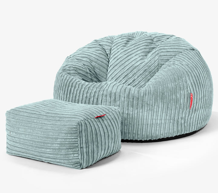 Poltrona Sacco 'Classico' - Velluto a Coste Verde Menta 02