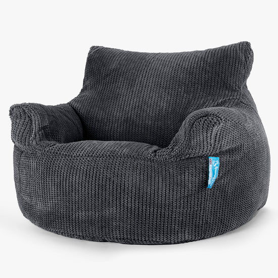 Poltrona Sacco Per Bambini 3-8 anni - Pompon Nero 01