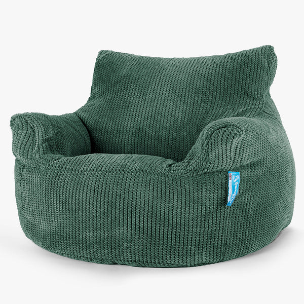 Poltrona Sacco Per Bambini 3-8 anni - Pompon Verde Muschio 01