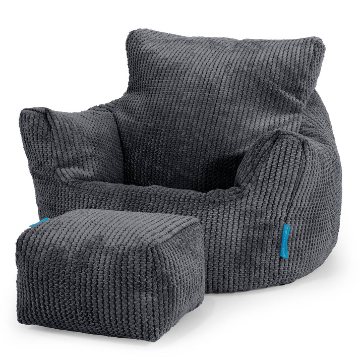 Poltrona Sacco Per Bambini Piccolo 1-3 anni - Pompon Nero 02