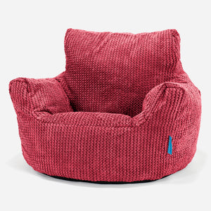 Poltrona Sacco Per Bambini Piccolo 1-3 anni - Pompon Rosso pastello