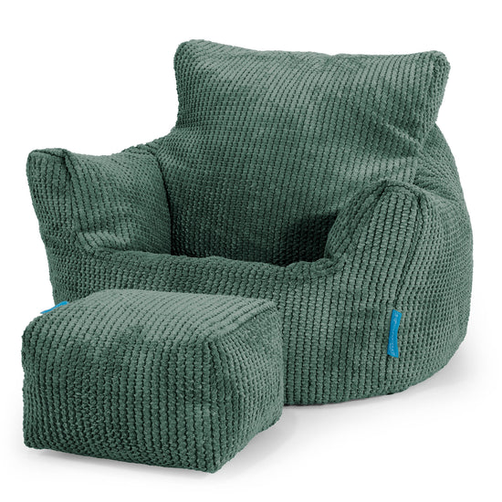 Poltrona Sacco Per Bambini Piccolo 1-3 anni - Pompon Verde Muschio 02