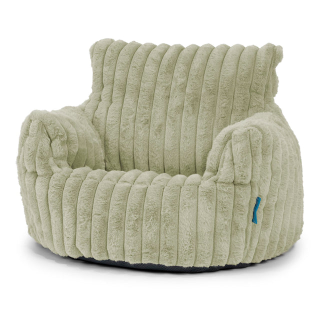Poltrona Sacco Per Bambini Piccolo 1-3 anni - Velluto Felpato Ultra Morbido Verde Salvia 01