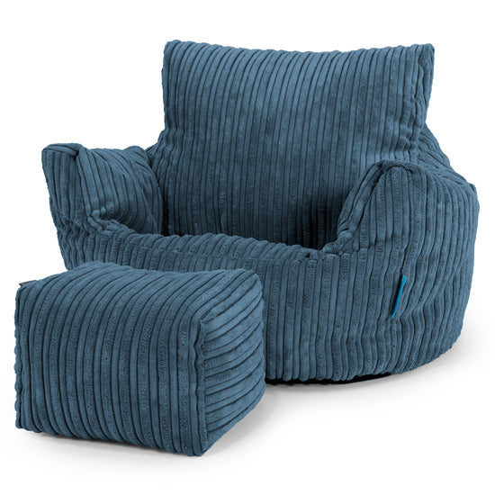 Poltrona Sacco Per Bambini Piccolo 1-3 anni - Velluto a Coste Navy 02