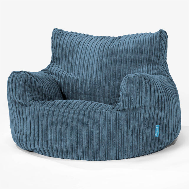 Poltrona Sacco Per Bambini 3-8 anni - Velluto a Coste Navy 01