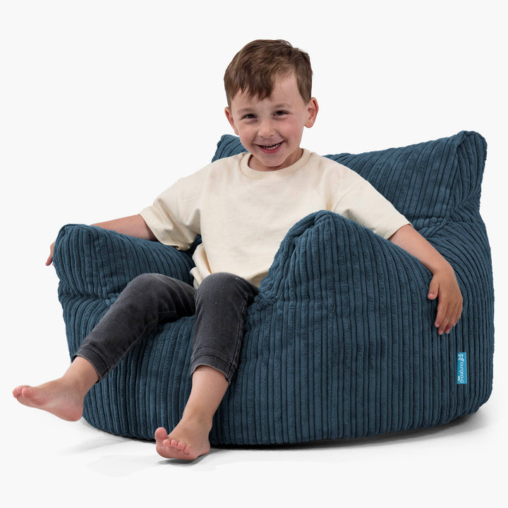 Poltrona Sacco Per Bambini 3-8 anni - Velluto a Coste Navy 02