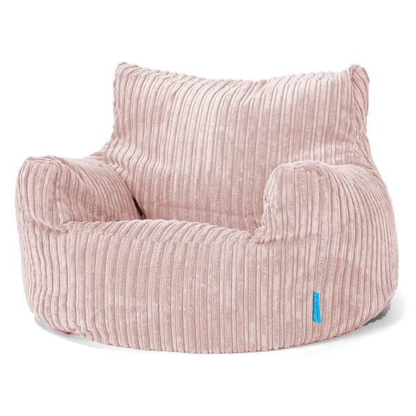 Poltrona Sacco Per Bambini 3-8 anni - Velluto a Coste Rosa Cipria 01