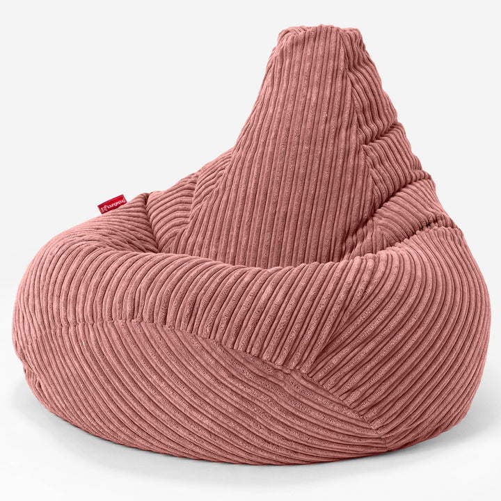Poltrona Sacco Pouf 'Gioco' - Velluto a Coste Pesca 02