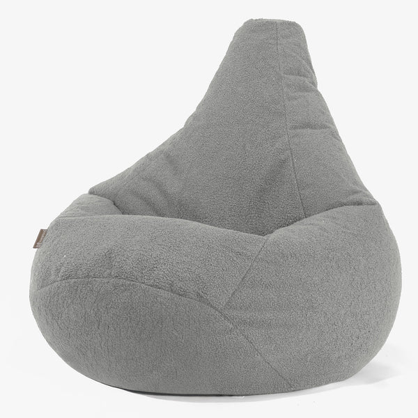 Poltrona Sacco Pouf 'Gioco' - Bouclé Grigio 01