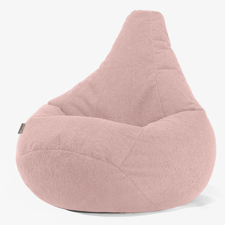 Poltrona Sacco Pouf 'Gioco' - Bouclé Rosa 02
