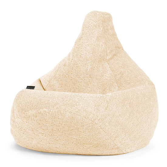 Poltrona Sacco Pouf 'Gioco' - Ciniglia di Lusso Avorio 02