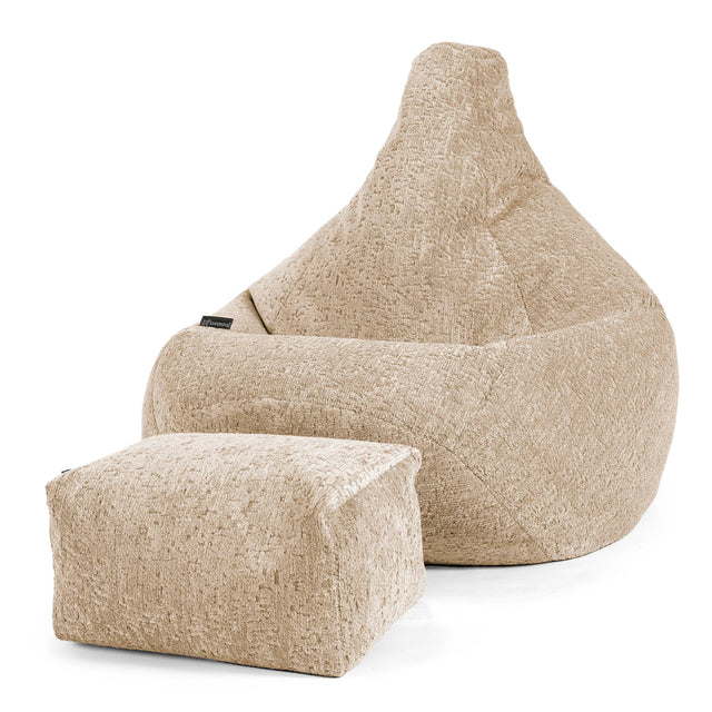 Poltrona Sacco Pouf 'Gioco' - Ciniglia di Lusso Visone 01