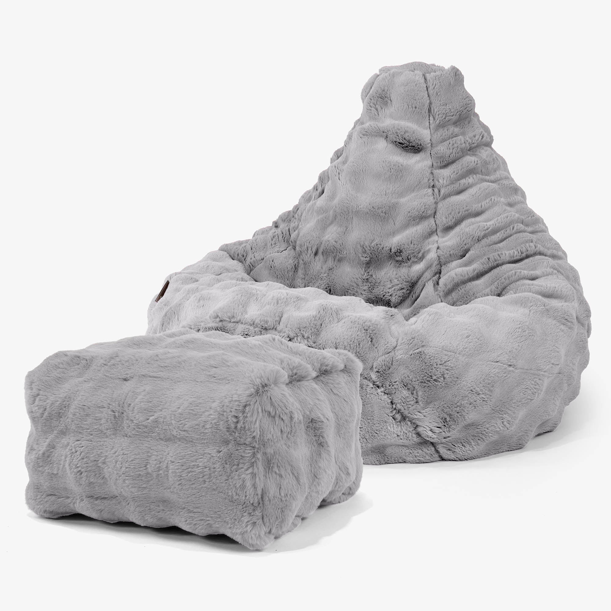 Lounge Pug Poltrona Sacco Abbraccio In Velluto A Coste – Blu Egeo, Comoda E Con Schienale