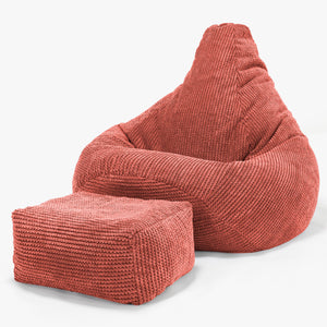 Poltrona Sacco Pouf 'Gioco' - Pompon Arancione Zucca