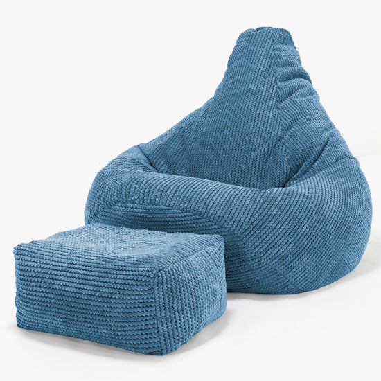 Poltrona Sacco Pouf 'Gioco' - Pompon Cielo 01