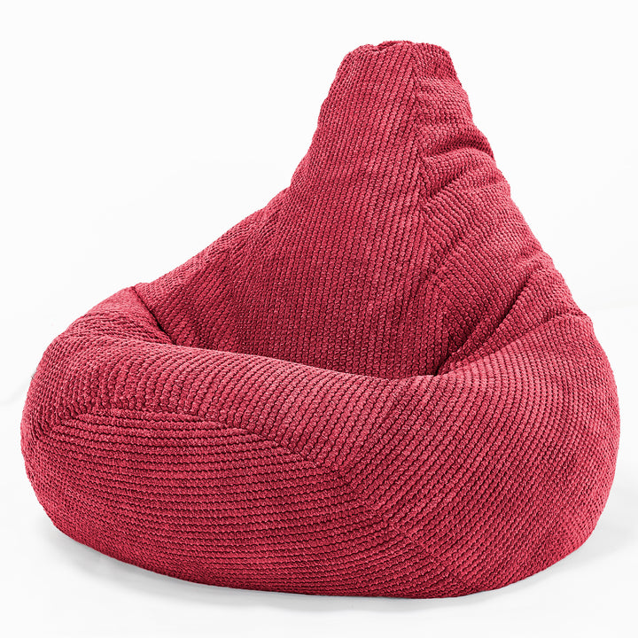 Poltrona Sacco Pouf 'Gioco' - Pompon Rosso pastello 02