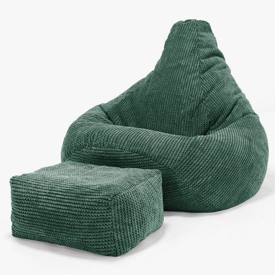 Poltrona Sacco Pouf 'Gioco' - Pompon Verde Muschio 01